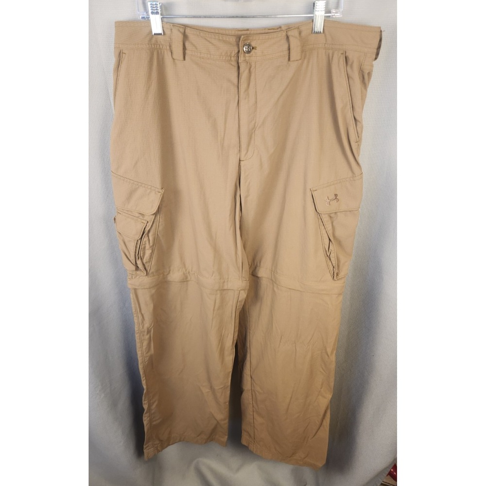 Under Armour‎ 38x32 Brown Ripstop 1205777 Hunt Fish Convertible Mens Cargo Pants